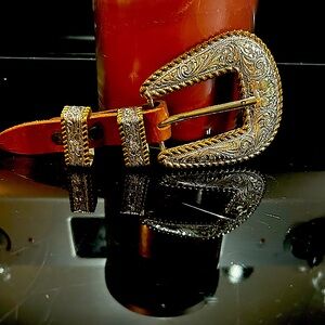 Crumrine Heavy Silver Plated on Jewelers Bronze Belt Buckle